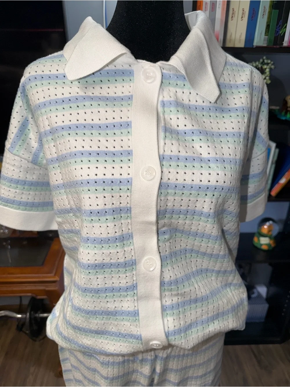 Pastel Striped Short-Sleeve Set/NWOT